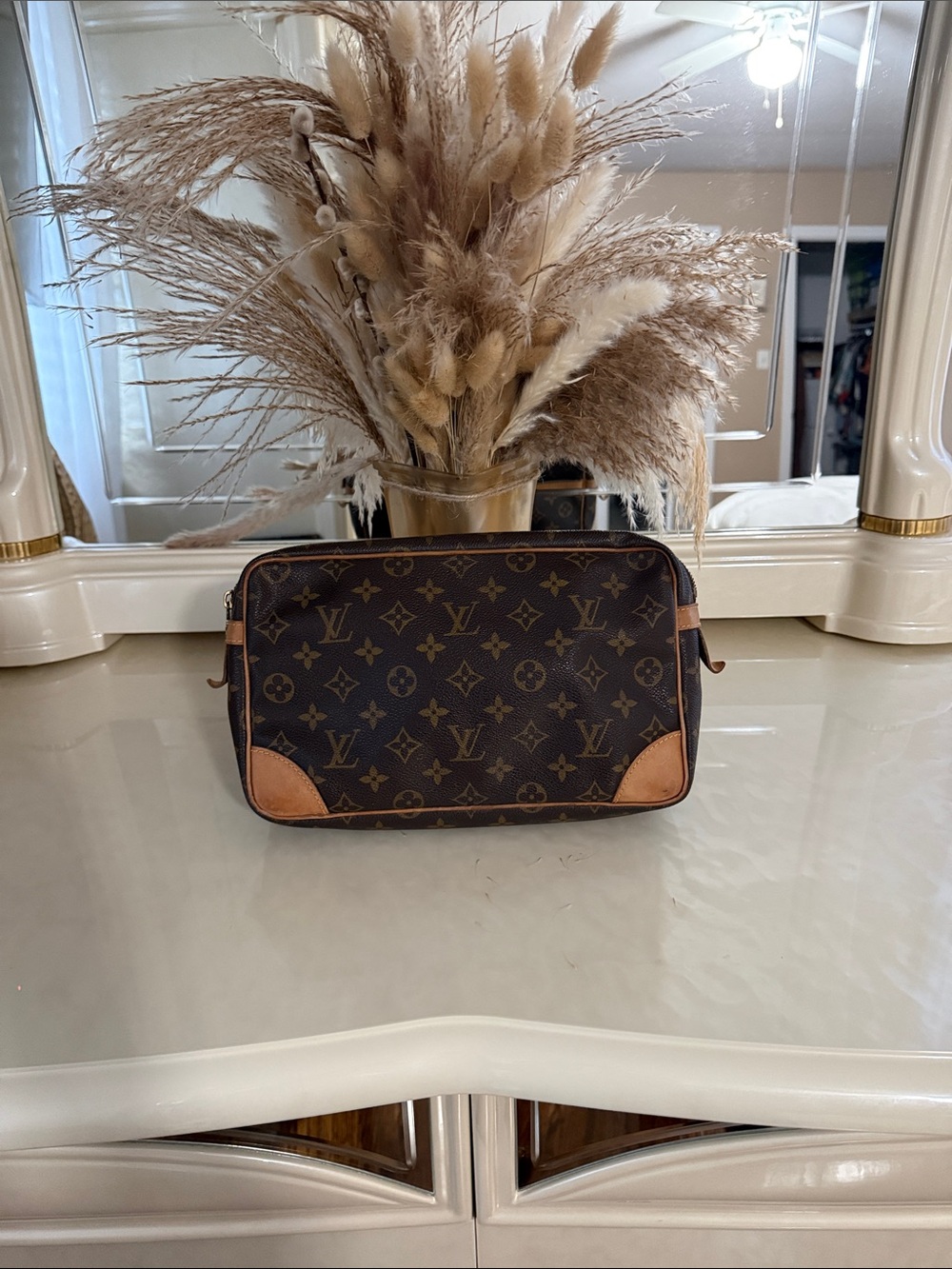 Louis Vuitton Monogram Canvas Toiletry Pouch with Natural Trim